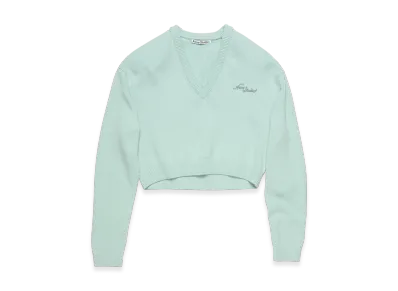 Acne Studios V-Neck Wool Sweater "Faded Mint"