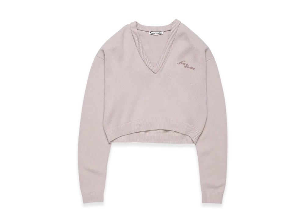 Acne Studios V-Neck Wool Sweater "Pale Gray"