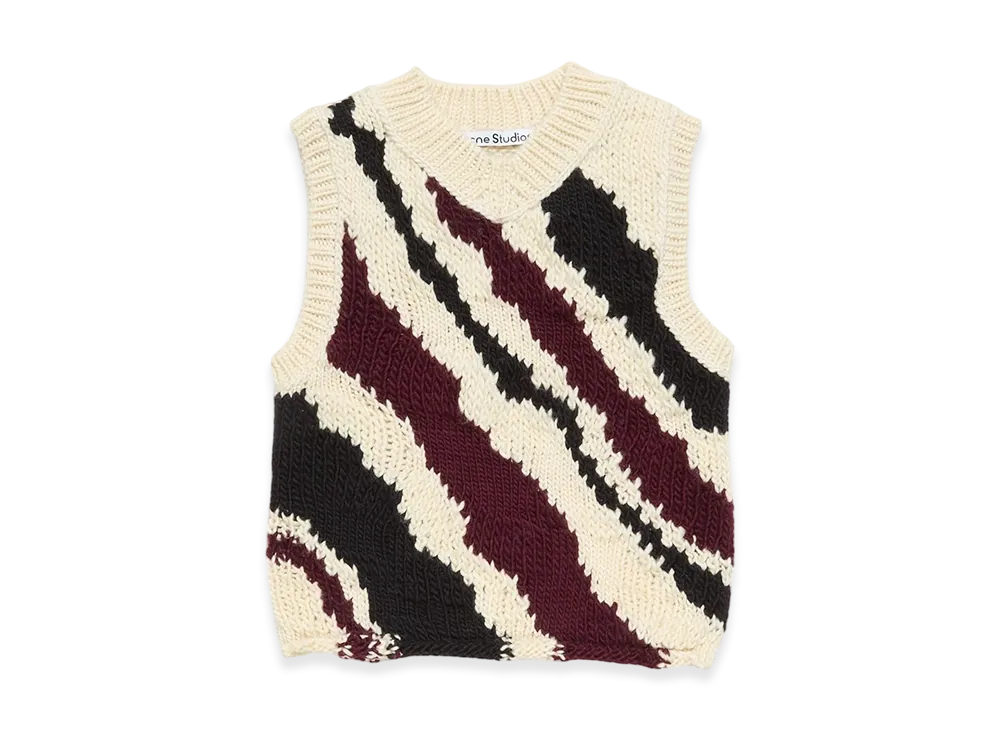 Acne Studios Fitted Wool Vest "White Multicolor"