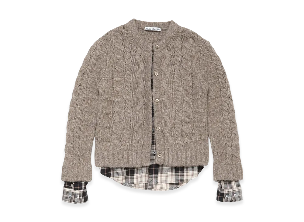 Acne Studios Fitted Layered Cardigan "Beige Melange"