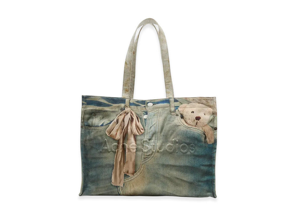 Acne Studios Teddy Shopper Tote "Mid Blue"