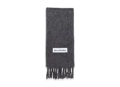 Acne Studios Wool Fringed Scarf "Dark Grey"