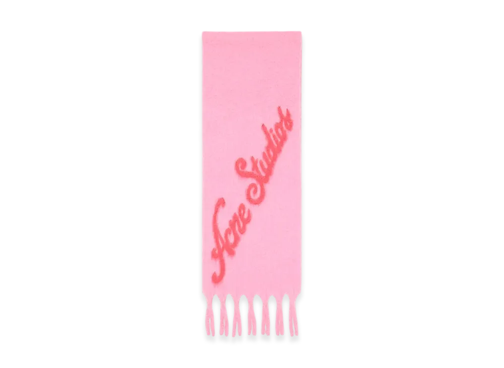 Acne Studios Wool Logo Scarf "Pink/Fuchsia"