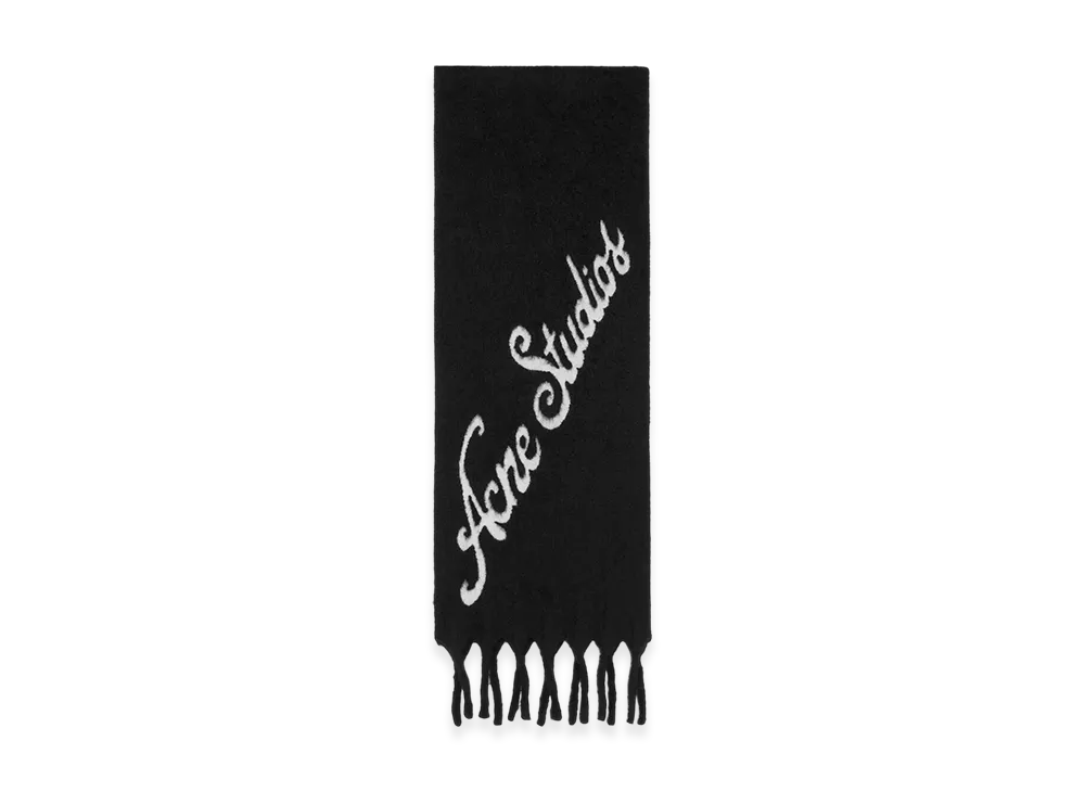 Acne Studios Wool Logo Scarf "Black/Grey"