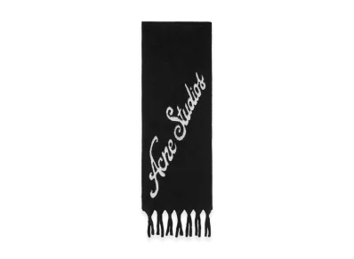 Acne Studios Wool Logo Scarf "Black/Grey"