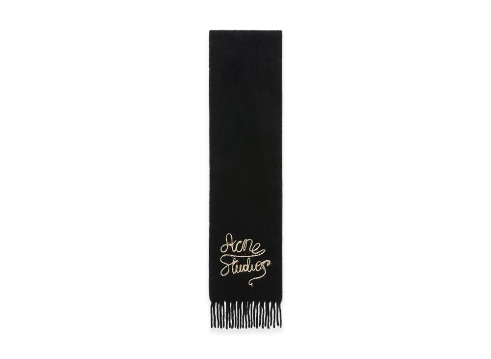 Acne Studios Wool Logo Scarf "Black"