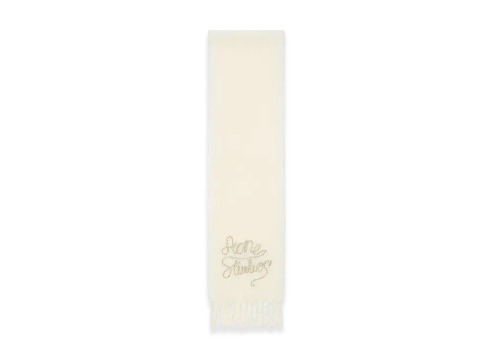 Acne Studios Wool Logo Scarf "White"
