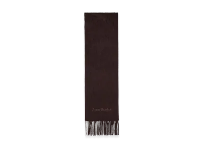 Acne Studios Wool Logo Scarf "Dark Brown Melange"