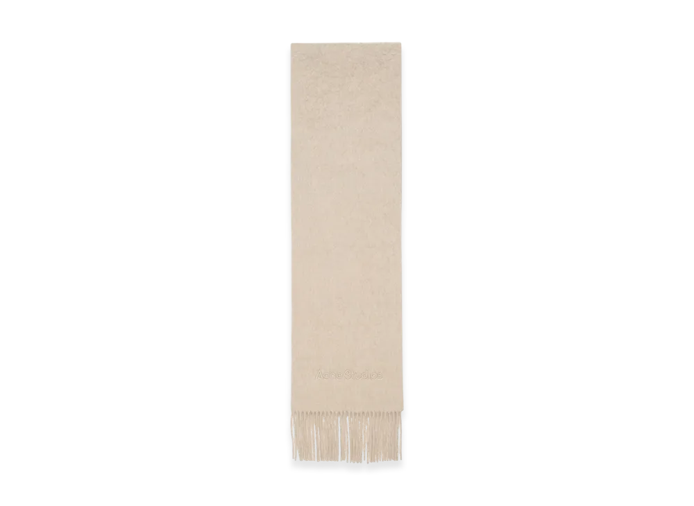 Acne Studios Wool Logo Scarf "Oatmeal Melange"