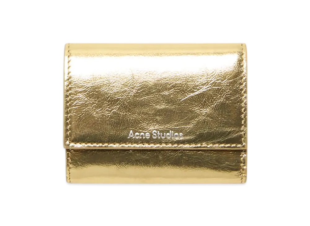 Acne Studios Trifold Leather Wallet "Gold"