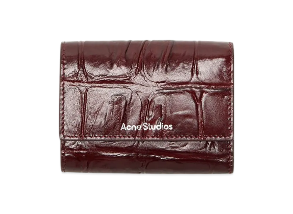 Acne Studios Trifold Leather Wallet "Burgundy"