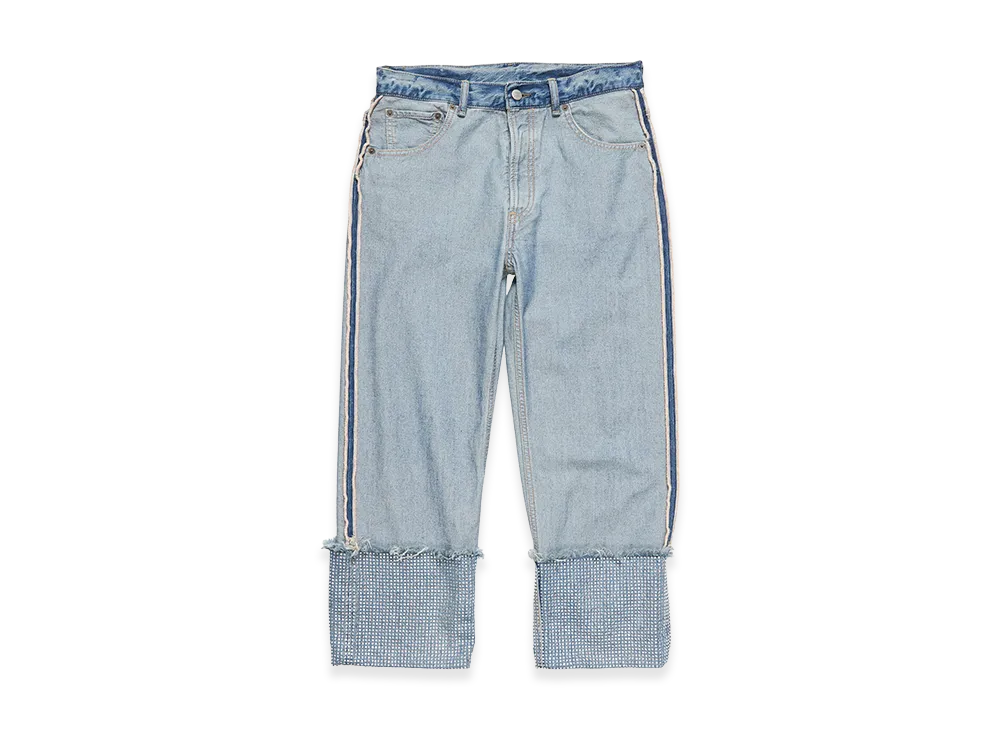 Acne Studios Denim Rhinestone Trousers "Mid Blue"