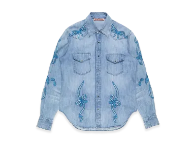 Acne Studios Embroidered Denim Shirt "Blue/Blue"
