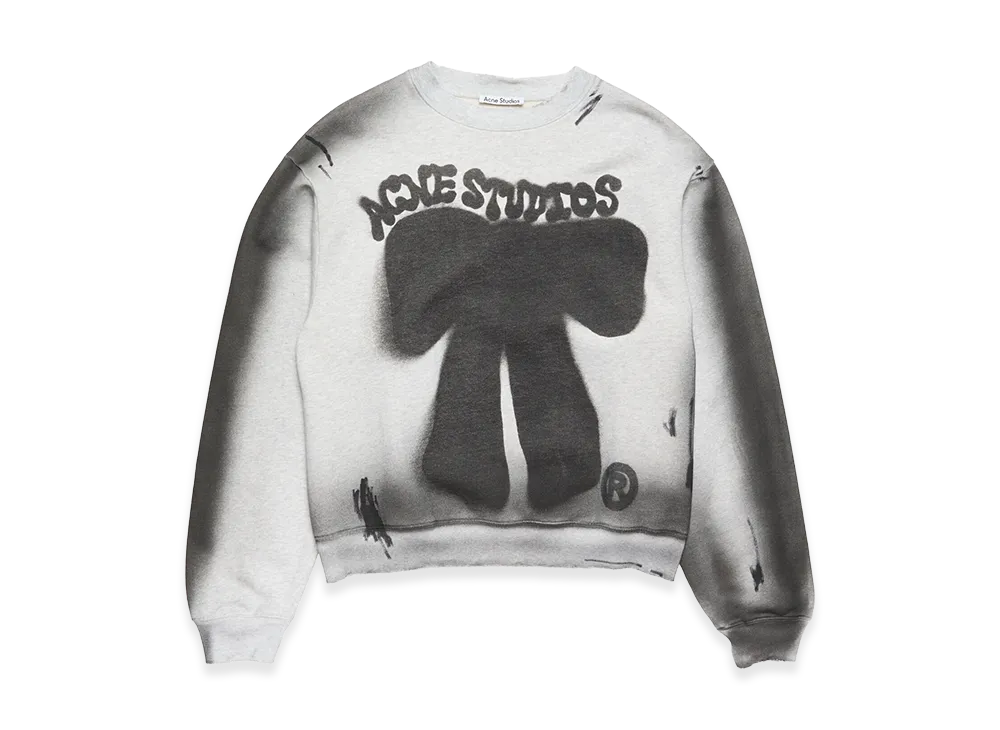 Acne Studios Fleece Logo Sweatshirt "Pale Grey Melange"