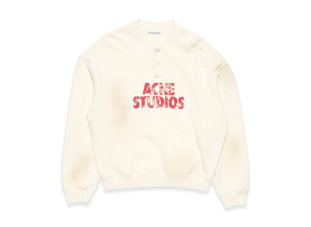 Acne Studios Fleece Logo Sweatshirt "Off White"