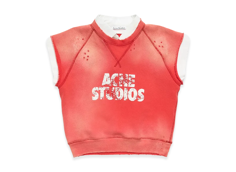 Acne Studios Fleece Logo Vest "Red/White"