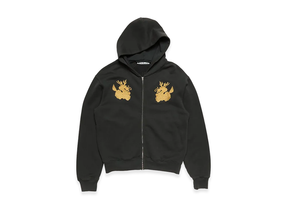 Acne Studios Hooded Logo Sweatshirt "Faded Black"