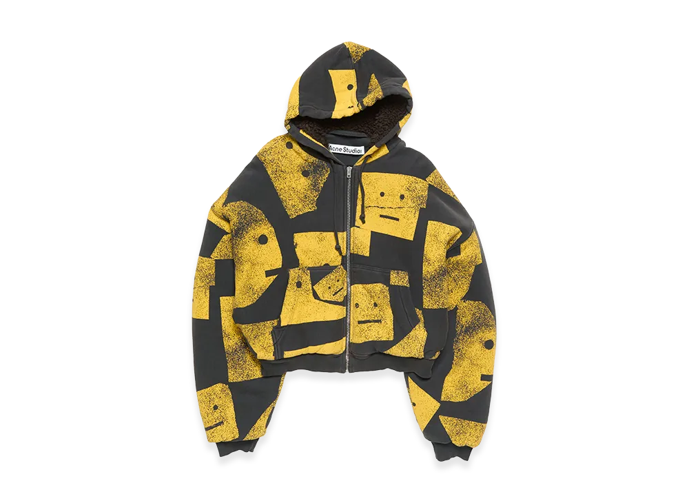 Acne Studios Hooded Zip-Up Sweatshirt "Faded Black"