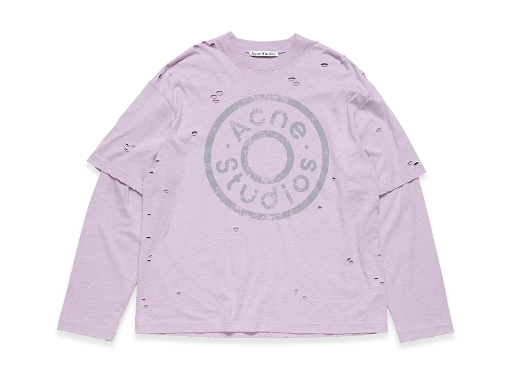 Acne Studios Layered Logo T-Shirt "Faded Purple"