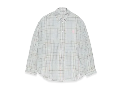 Acne Studios Linen Check Button-Up Shirt "Grey/Pink"