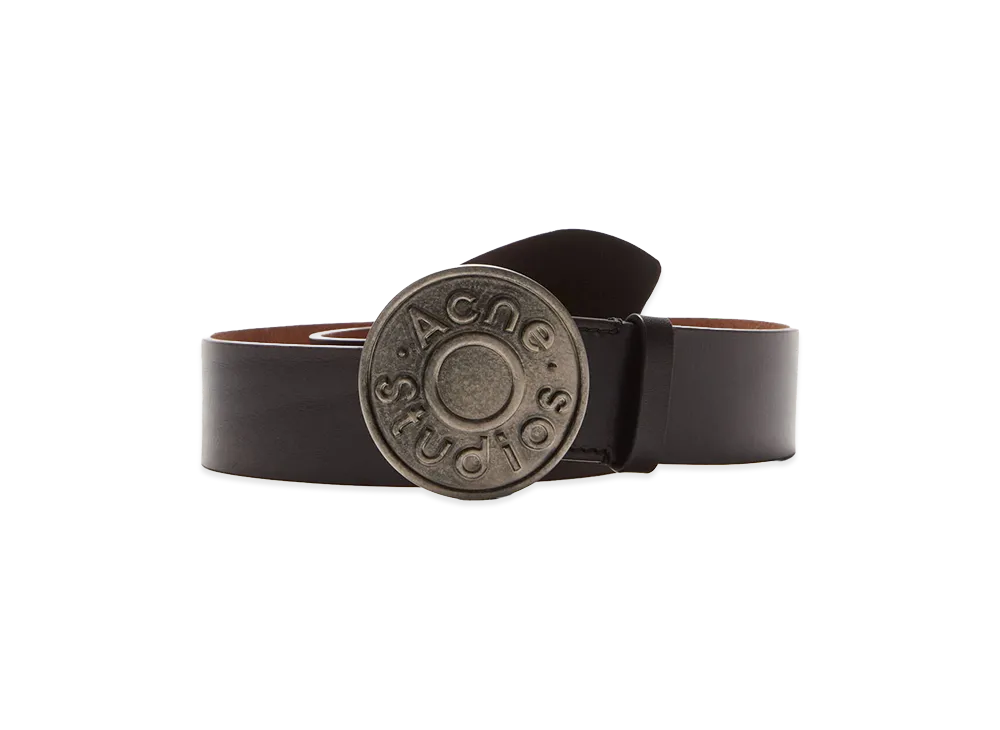 Acne Studios Logo Leather Belt "Black/Camel"