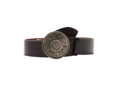 Acne Studios Logo Leather Belt "Black/Camel"