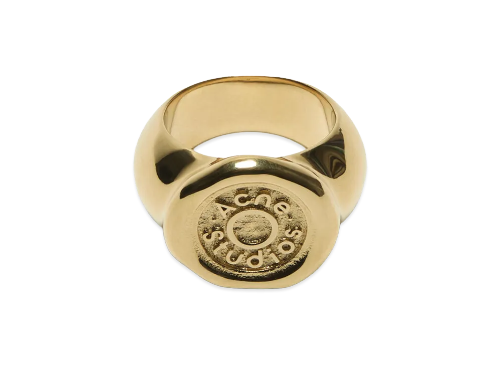 Acne Studios Logo Stamp Ring "Gold"