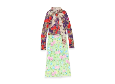 Acne Studios Printed Midi Dress "Purple/Green"