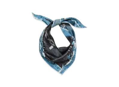 Acne Studios Printed Silk Bandana "Black/Blue"