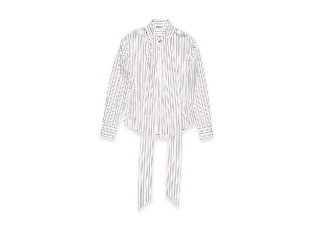Acne Studios Striped Blouse With Scarf "Orange/Grey"