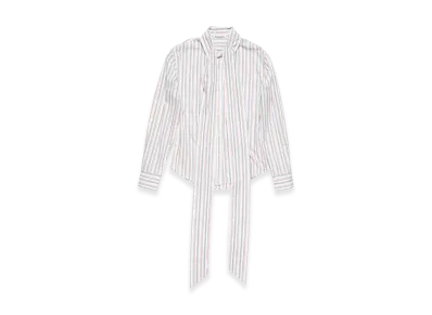Acne Studios Striped Blouse With Scarf "Orange/Grey"
