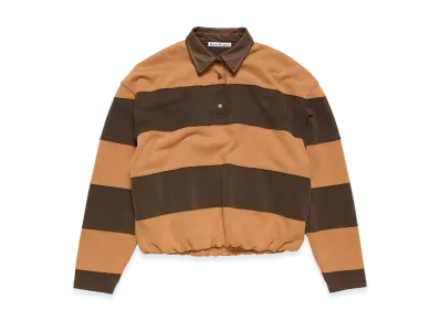 Acne Studios Striped Polo Sweater "Dark Brown/Cognac Brown"