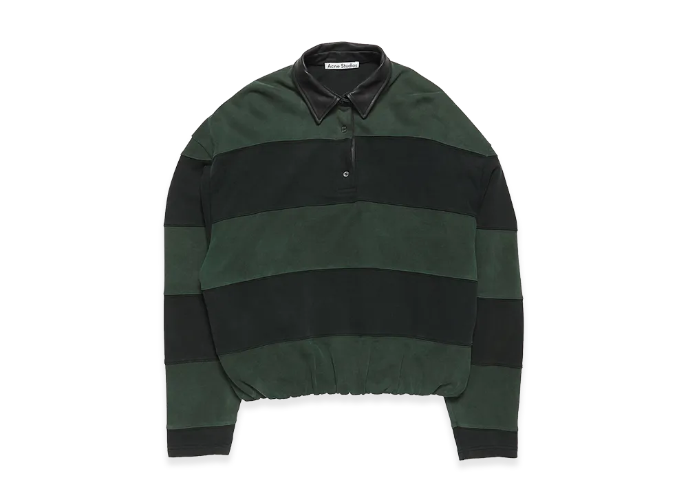 Acne Studios Striped Polo Sweater "Forest Green/Black"