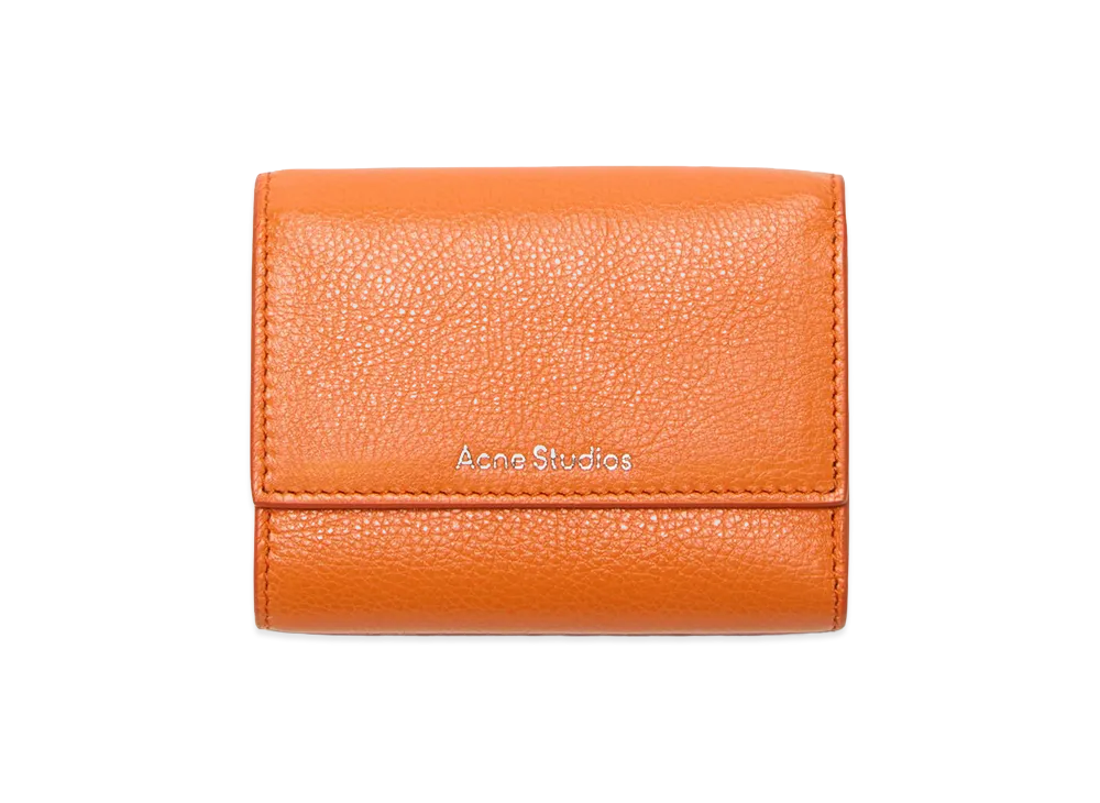 Acne Studios Trifold Leather Wallet "Pumpkin Orange"