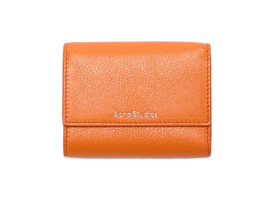 Acne Studios Trifold Leather Wallet "Pumpkin Orange"