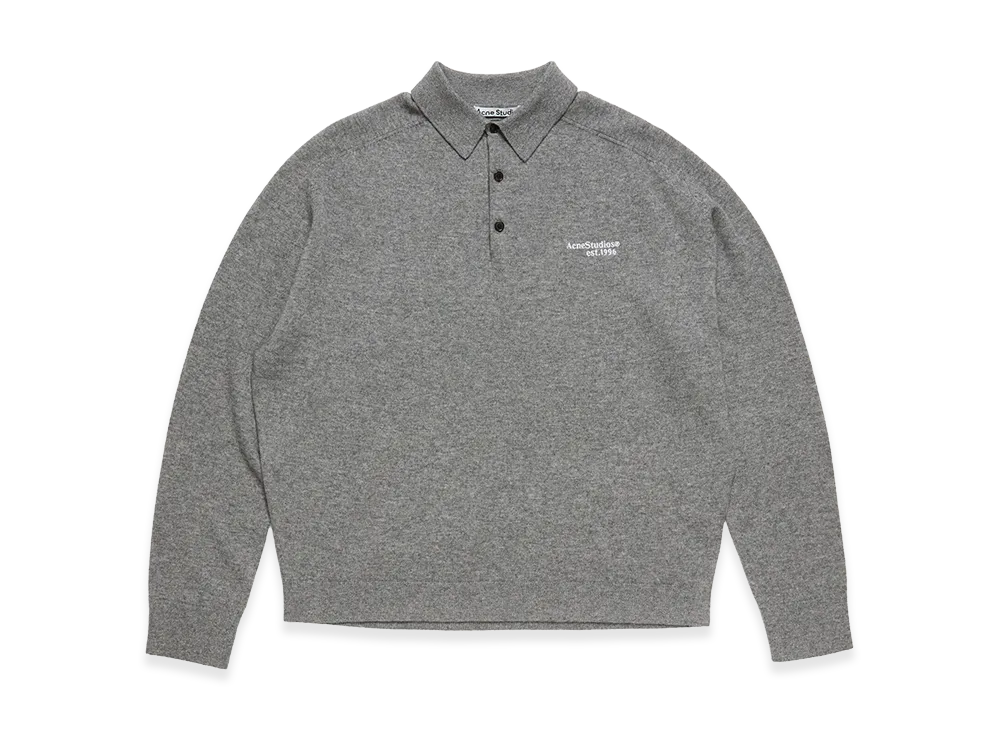 Acne Studios Wool Knit Polo "Dark Grey"
