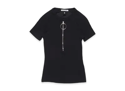 Acne Studios Zipped Ribbed T-Shirt "Black"
