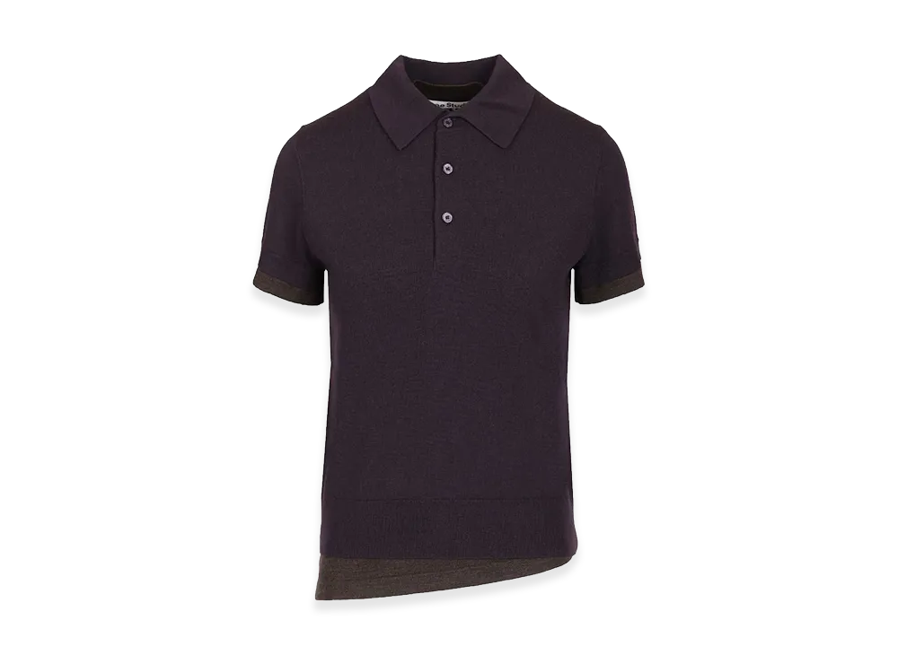 Acne Studios Women's Layered Wool Polo Shirt "Violet"