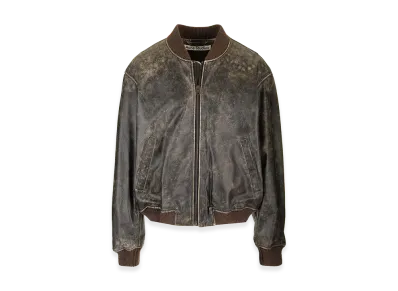Acne Studios Leather Bomber Jacket "Black"