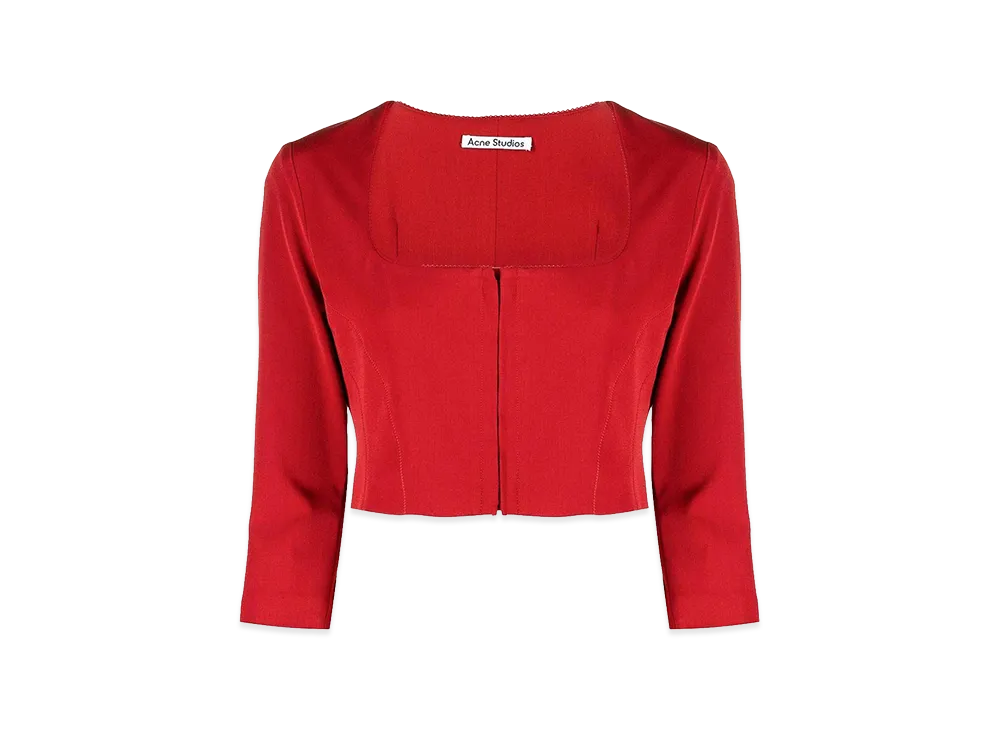 Acne Studios Women's Cropped Blouse "Red"