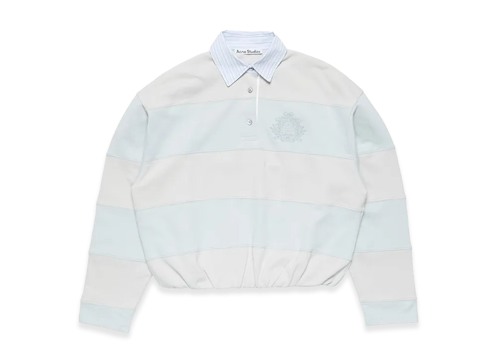 Acne Studios Women's Striped Polo Sweatshirt "Light Blue/Gray"