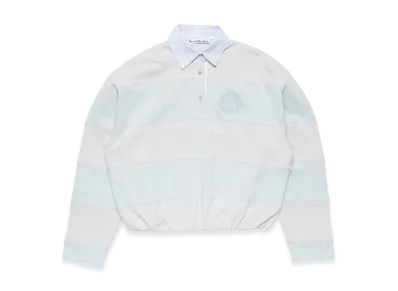 Acne Studios Women's Striped Polo Sweatshirt "Light Blue/Gray"