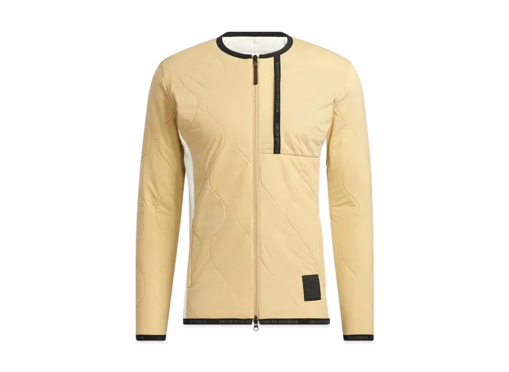 ADIDAS FABRICK MIX CREWNECK LONG SLEEVE FULL ZIP JACKET "Beige Tone"