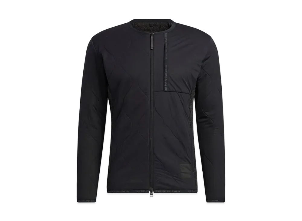 ADIDAS FABRICK MIX CREWNECK LONG SLEEVE FULL ZIP JACKET "Black"