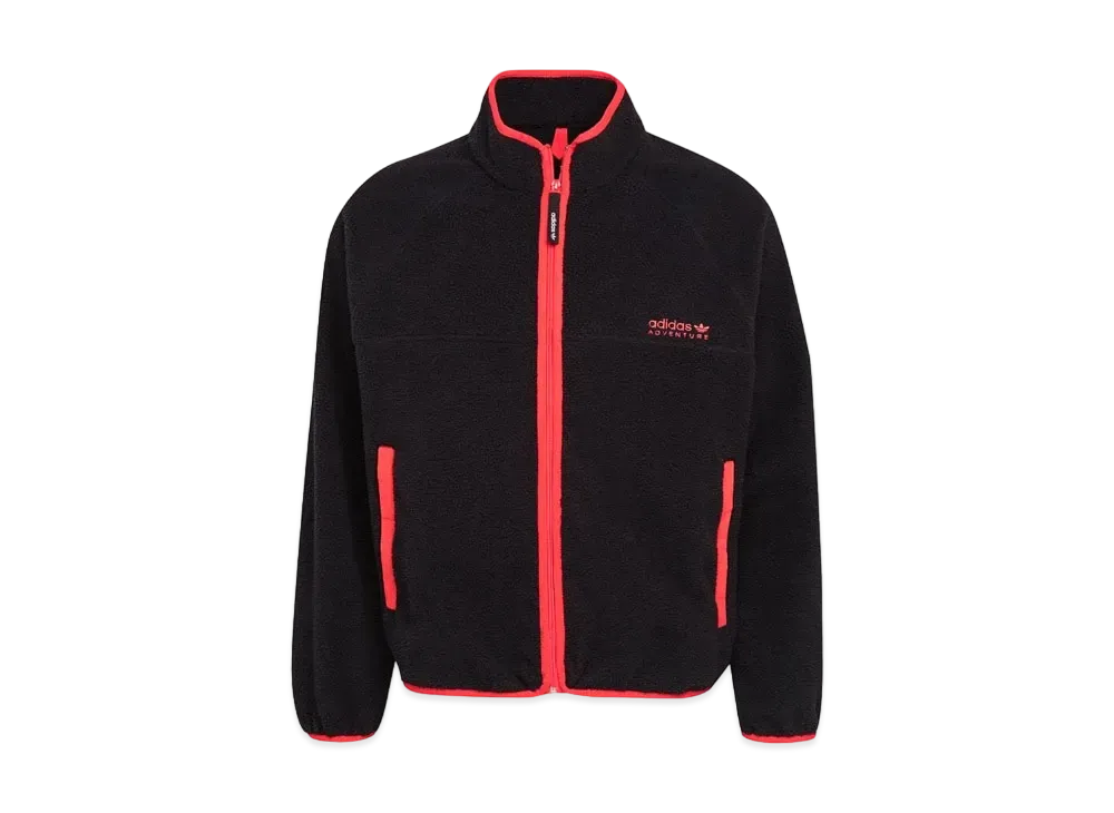 ADIDAS ADVENTURE POLAR FLEECE ZIPTHROUGH TRACK JACKET "Black"