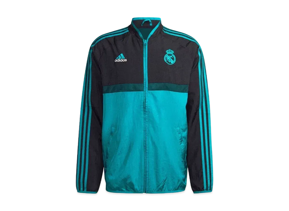 ADIDAS REAL MADRID ICON WOVEN JACKET "Black/Blast Emerald"
