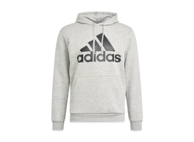 ADIDAS ESSENTIALS FLEECE BIG LOGO HOODIE "Medium Grey Heather / Black"