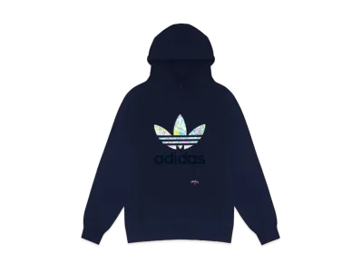 ADIDAS NOAH FLORAL PAISLEY APPLIQUE HOODIE "Navy"