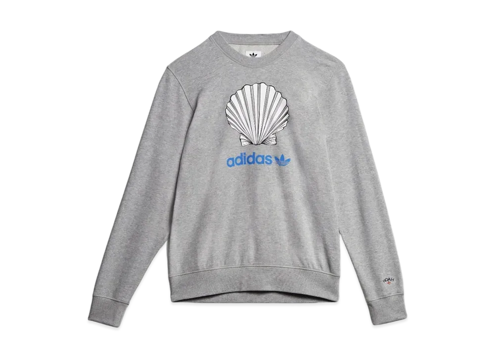 ADIDAS NOAH ADIDAS ORIGINALS CREWNECK SWEAT SHIRT "Medium Grey Heather / Black"