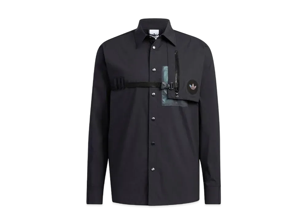 ADIDAS PREMIUM WOVEN LONG SLEEVE SHIRT "Black/Black"